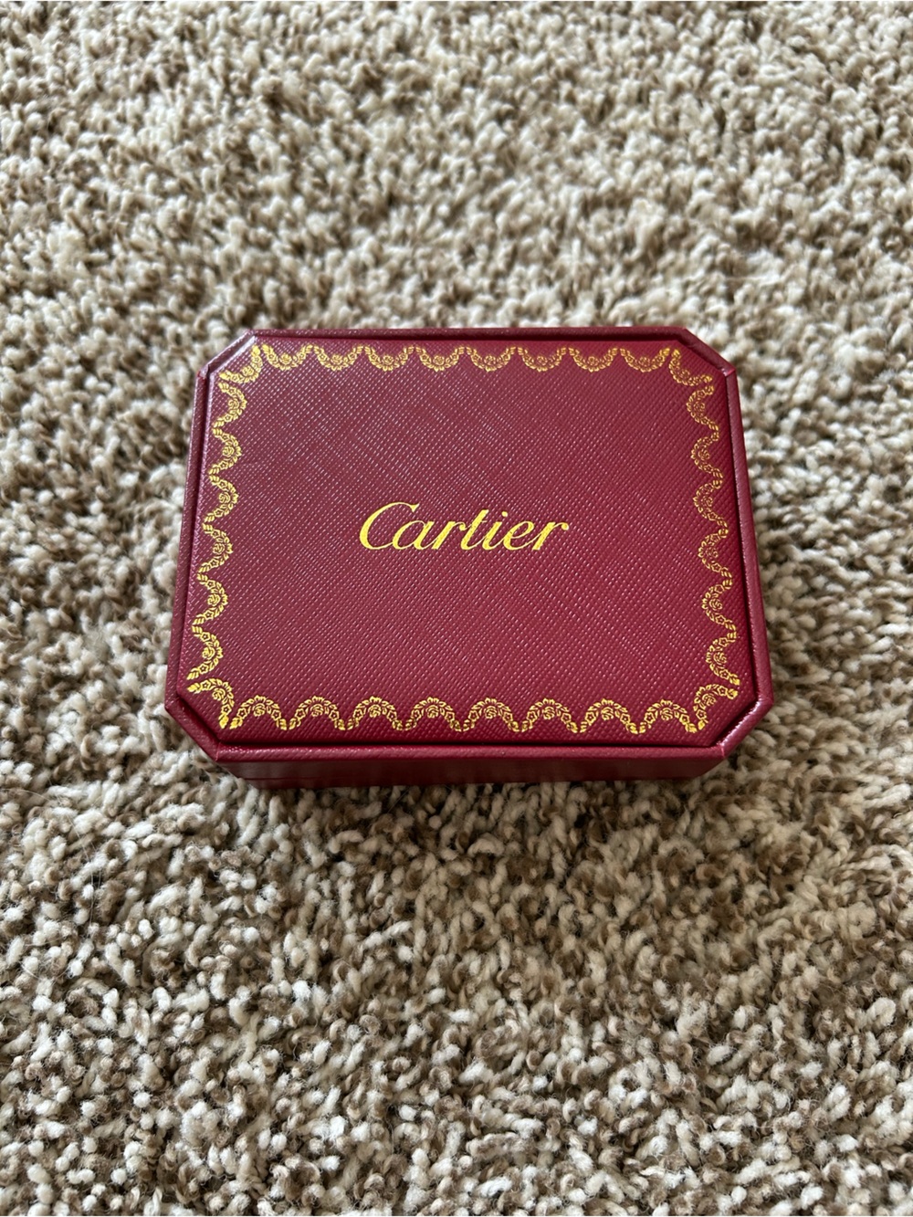 Burgundy and Gold Octagonal Jewelry Box